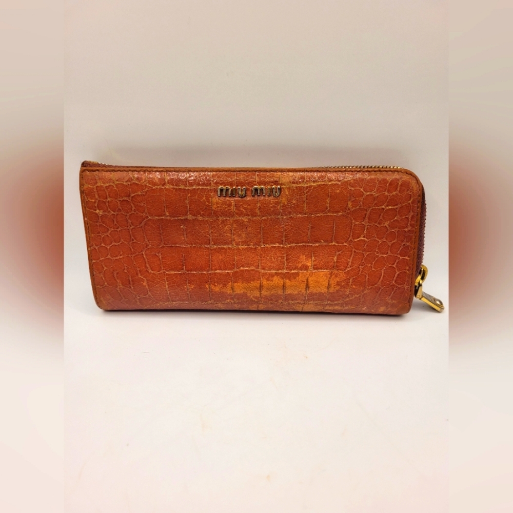 Miu Miu Long L Shaped Zip Wallet